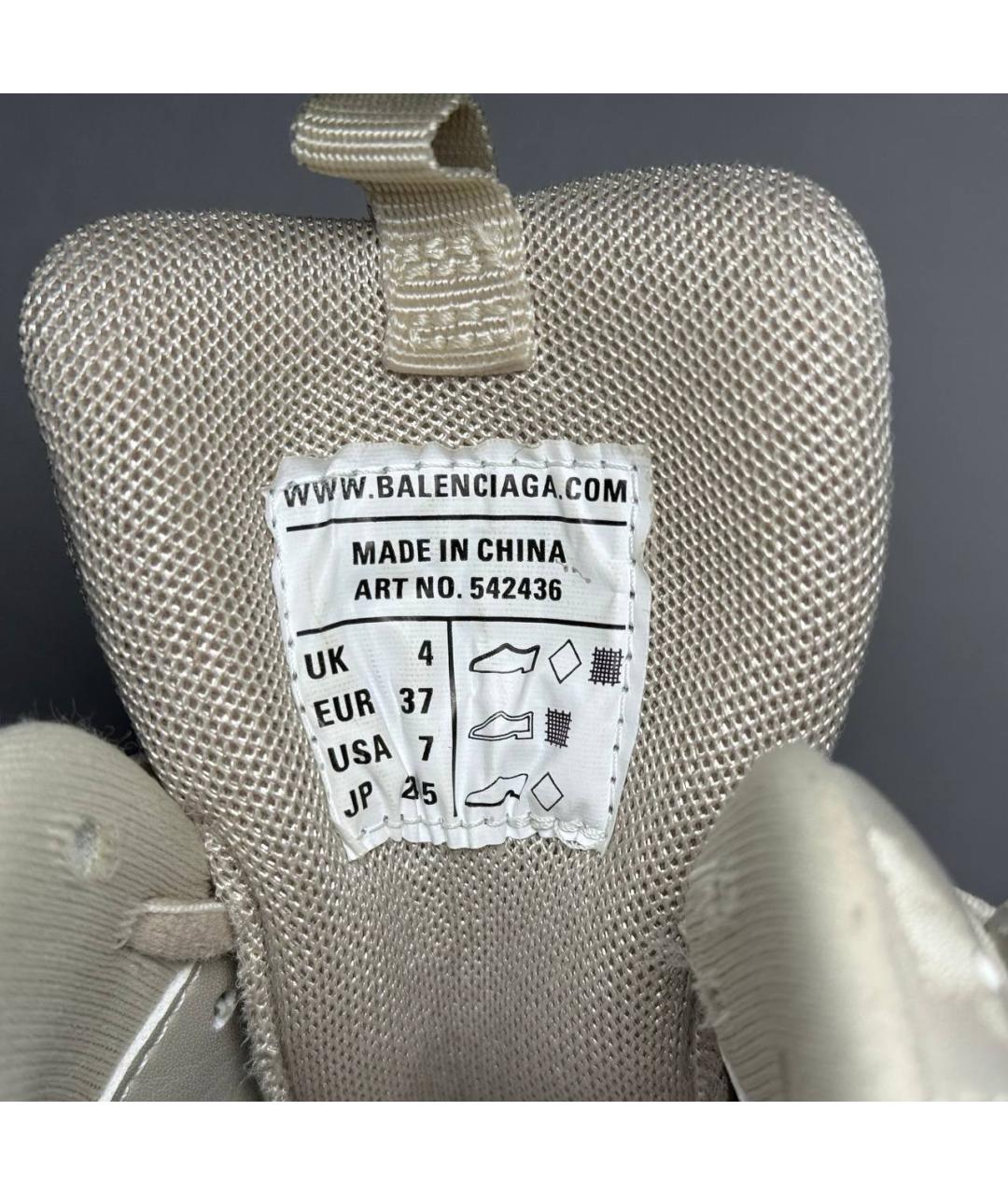 BALENCIAGA Бежевые текстильные кроссовки, фото 7