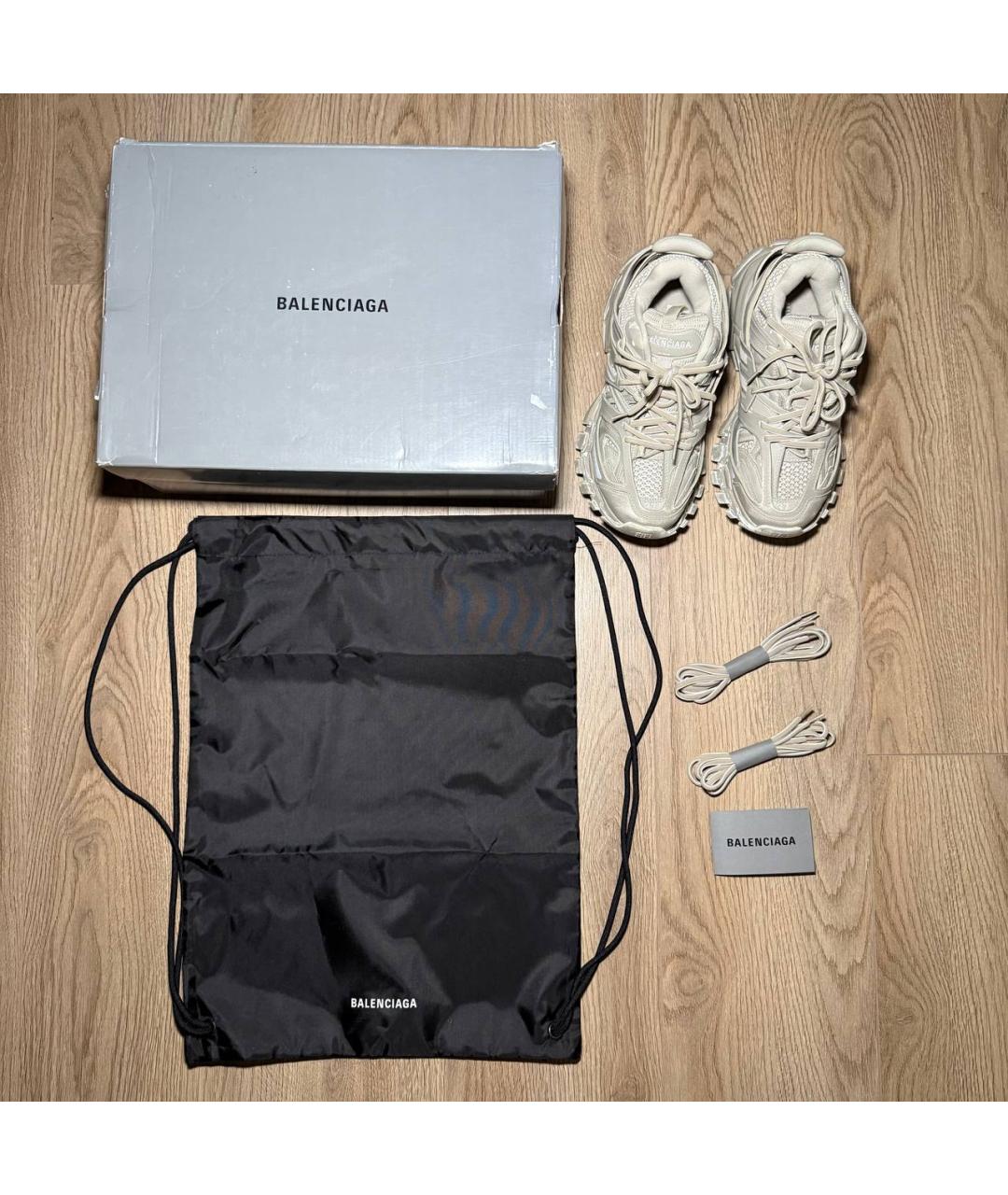 BALENCIAGA Бежевые текстильные кроссовки, фото 8