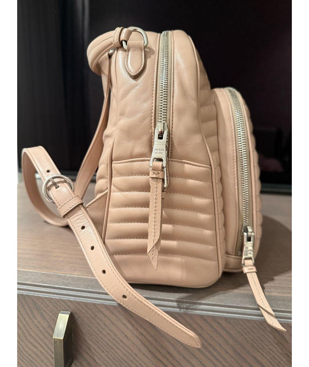 PRADA Розовый кожаный рюкзак, фото 2