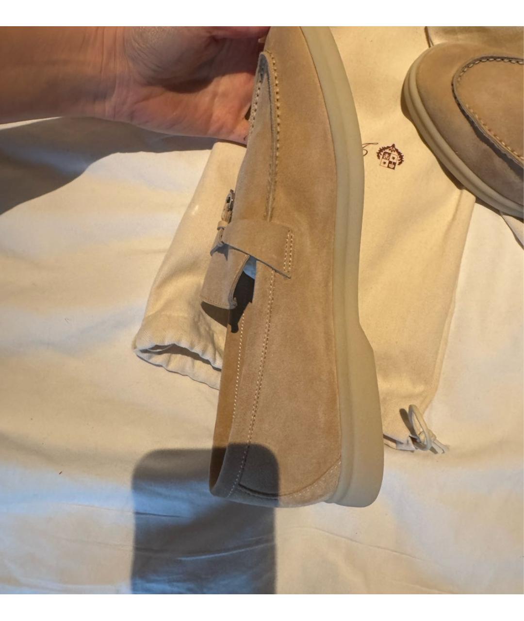 LORO PIANA Розовые замшевые лоферы, фото 6