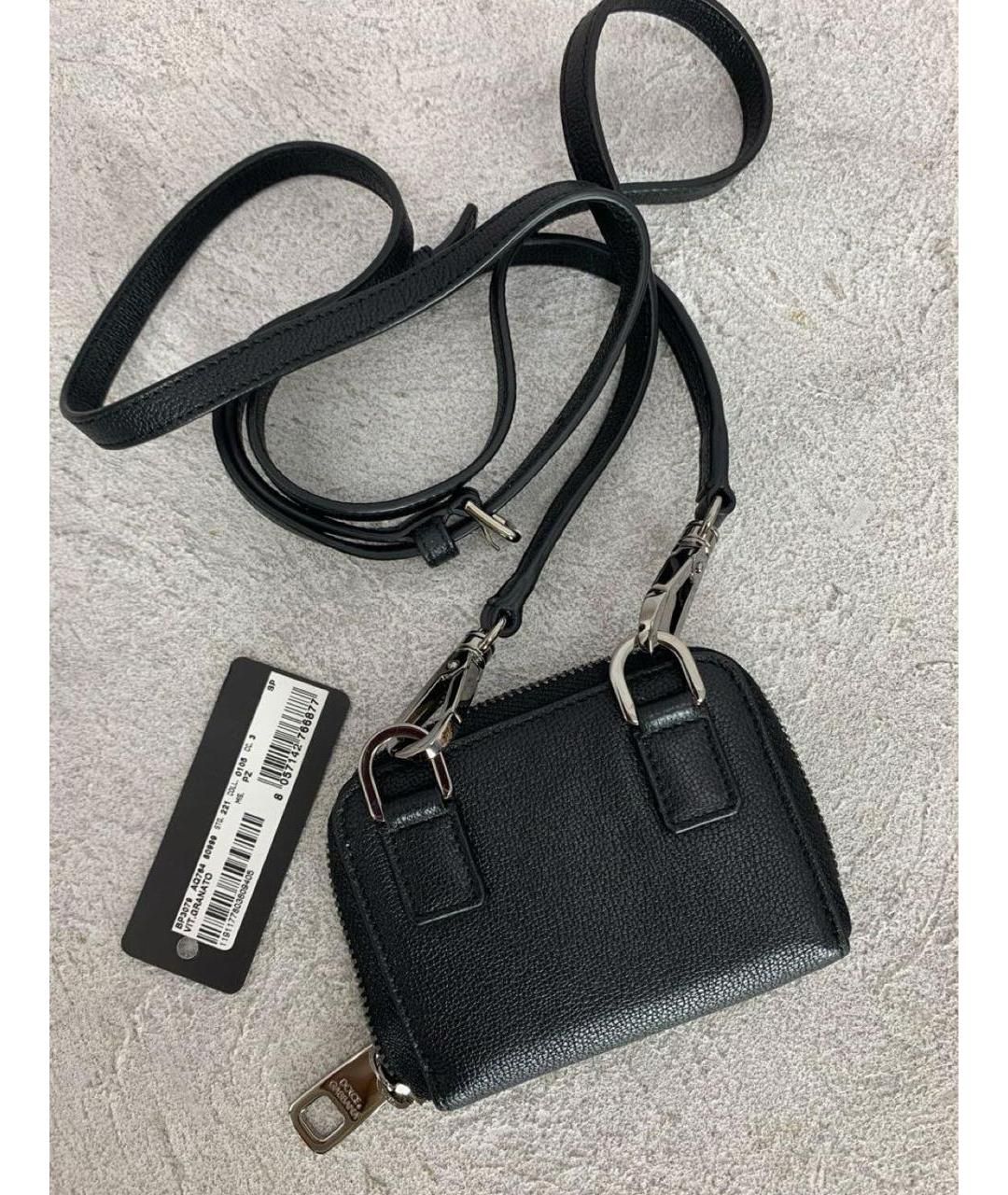 DOLCE&GABBANA Черная кожаная сумка через плечо, фото 3