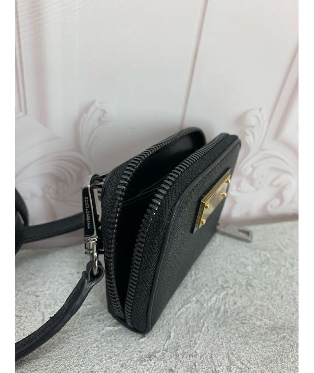 DOLCE&GABBANA Черная кожаная сумка через плечо, фото 2