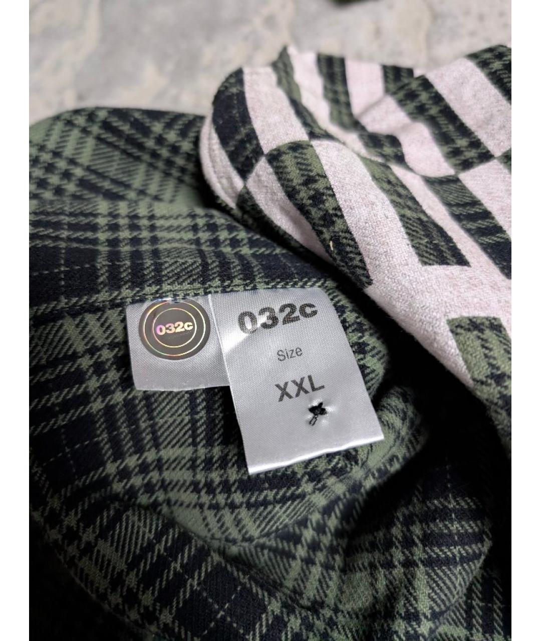 032C Зеленая хлопковая кэжуал рубашка, фото 6