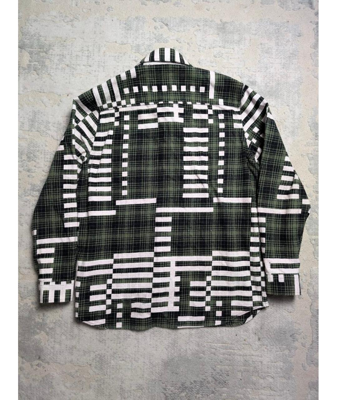 032C Зеленая хлопковая кэжуал рубашка, фото 2