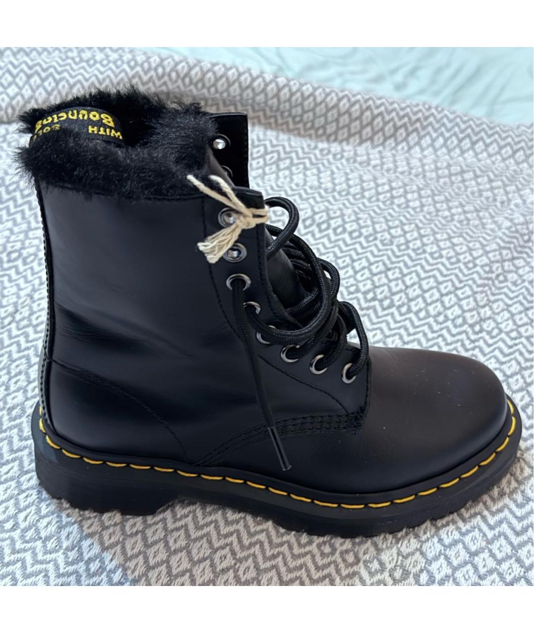 DR. MARTENS Черные кожаные ботинки, фото 5