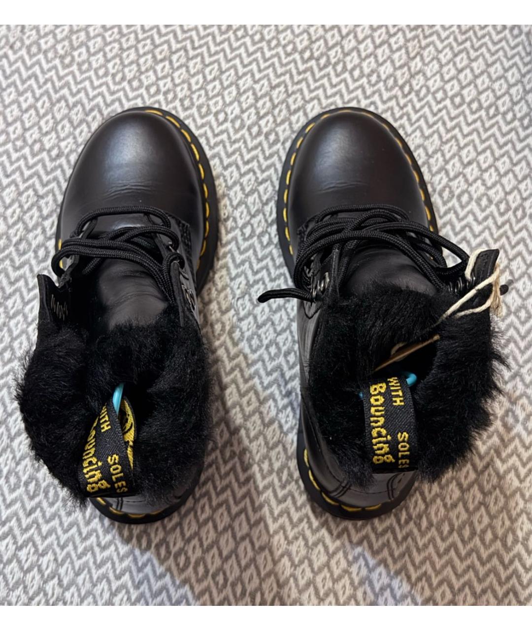DR. MARTENS Черные кожаные ботинки, фото 3