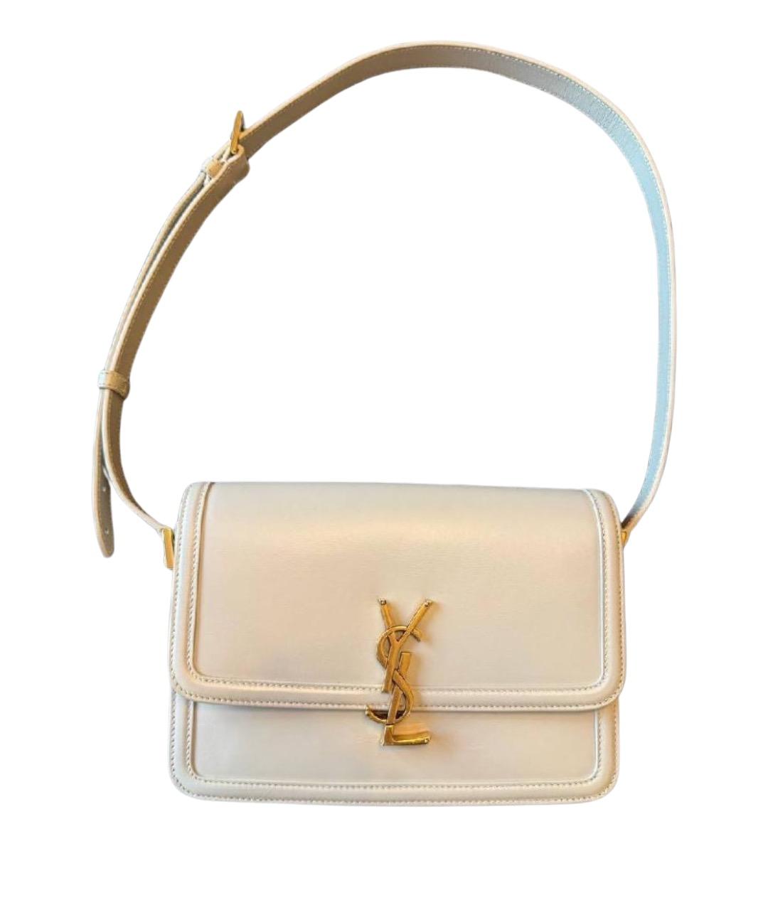 SAINT LAURENT Белая кожаная сумка через плечо, фото 1
