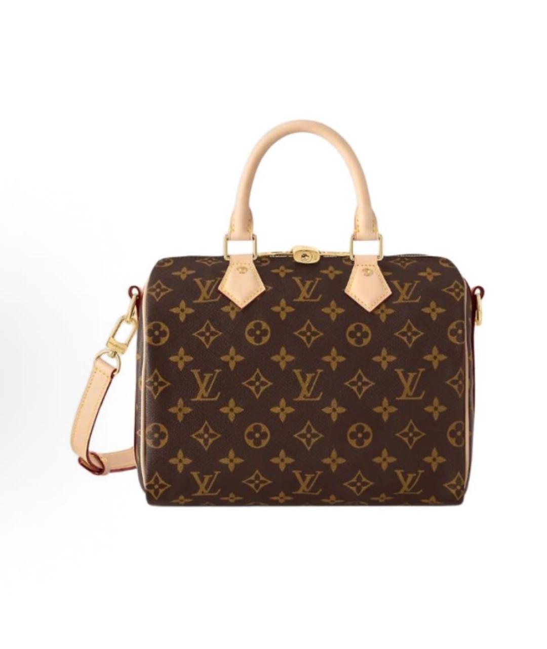 LOUIS VUITTON Коричневая кожаная сумка с короткими ручками, фото 5