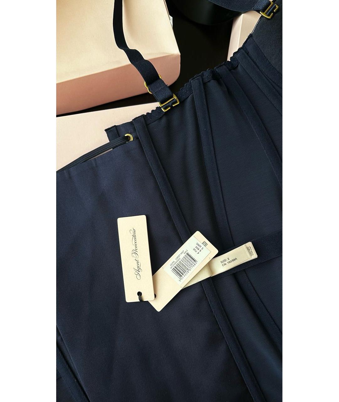 AGENT PROVOCATEUR Темно-синий полиуретановый корсет, фото 4