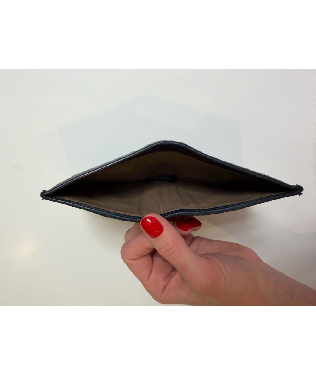 BOTTEGA VENETA Черный кожаный кошелек, фото 3