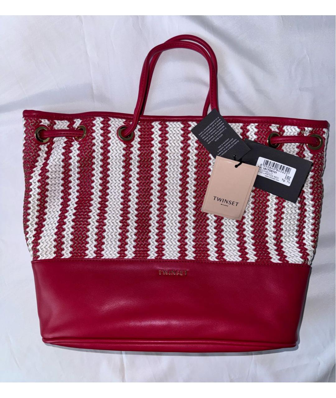 TWIN-SET Красная сумка тоут, фото 6