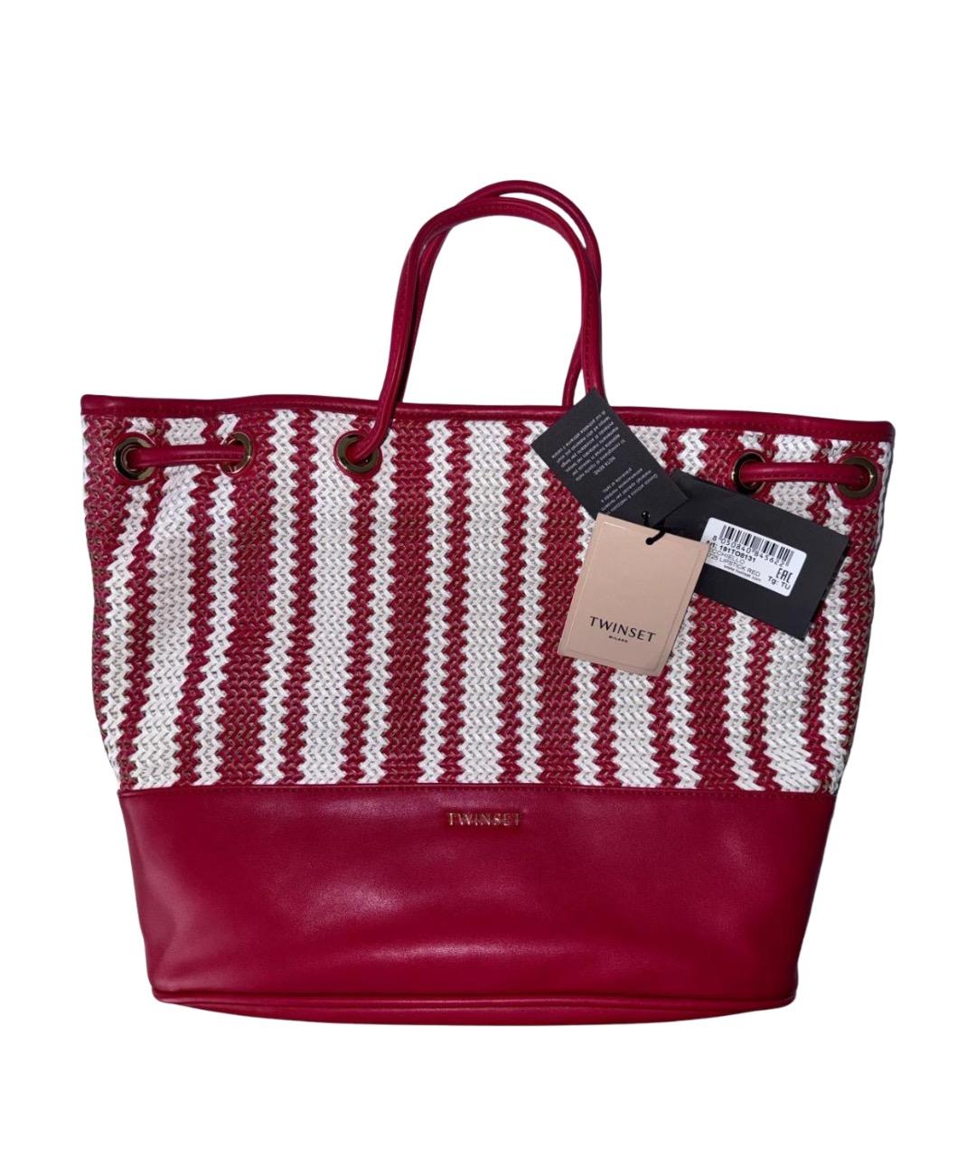 TWIN-SET Красная сумка тоут, фото 1