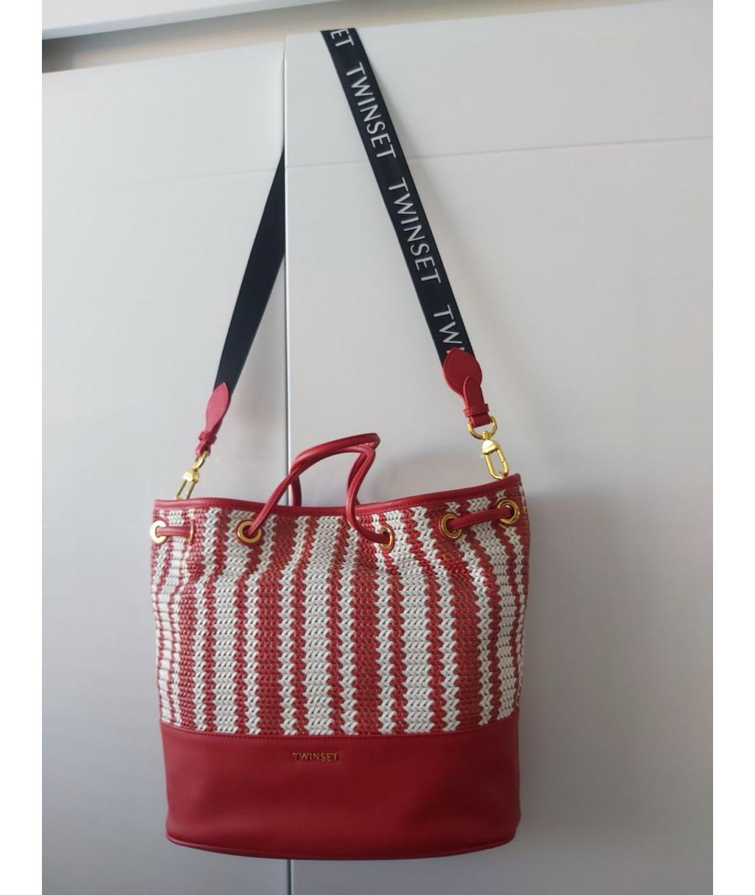 TWIN-SET Красная сумка тоут, фото 7