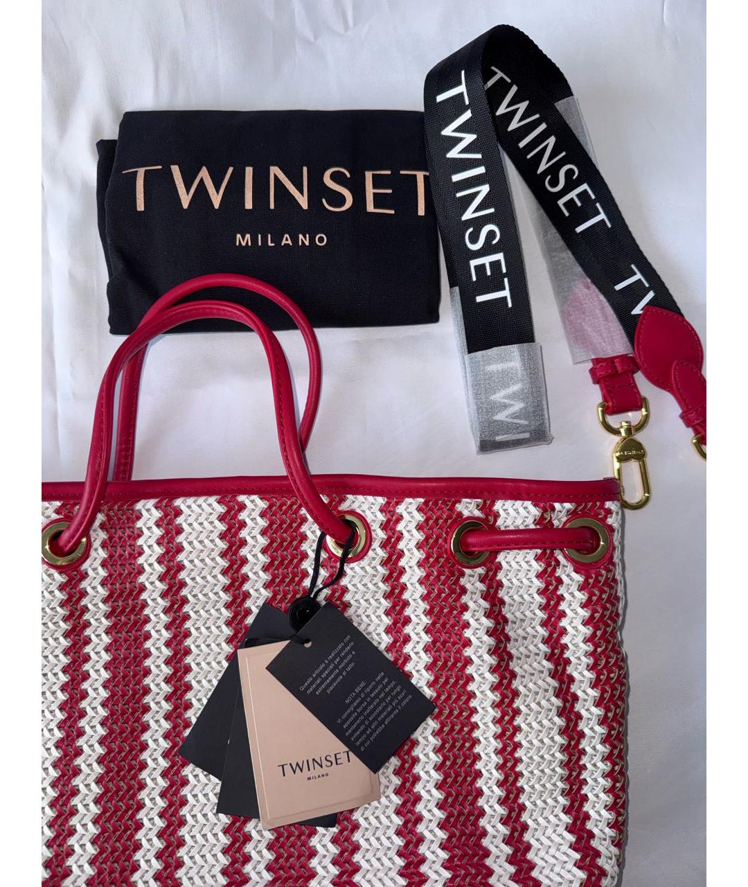 TWIN-SET Красная сумка тоут, фото 5