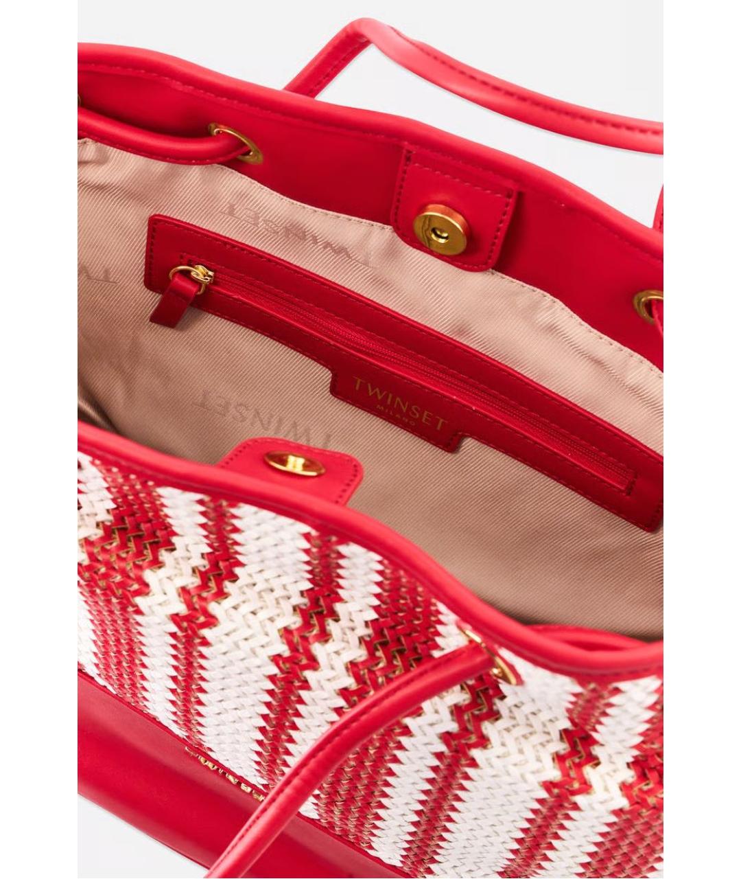 TWIN-SET Красная сумка тоут, фото 4