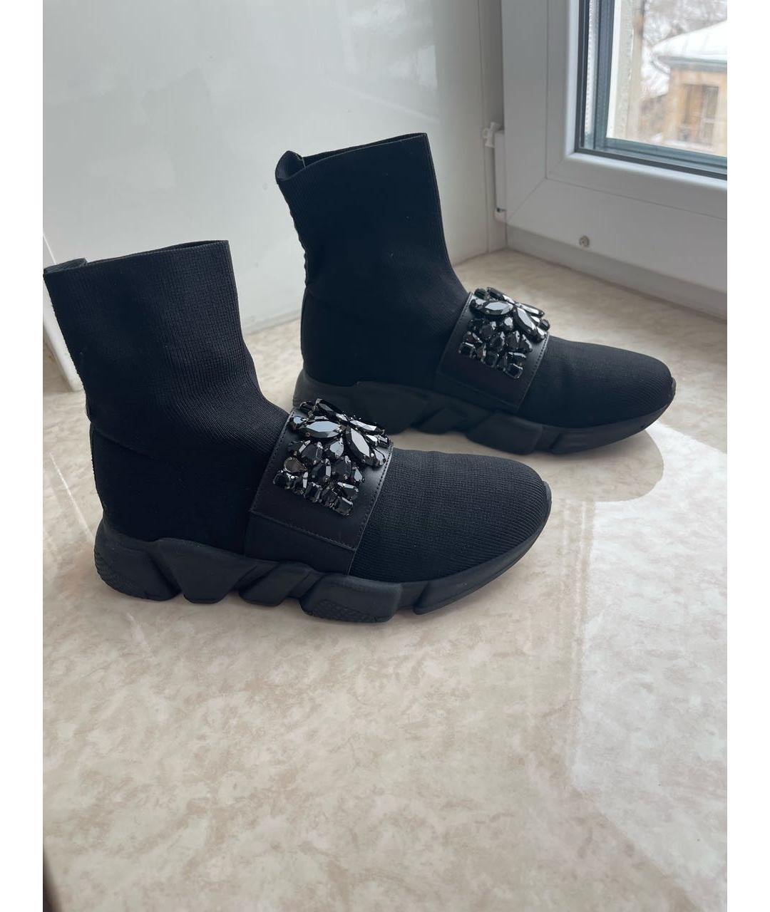 Principe di Bologna Черные текстильные ботильоны, фото 2