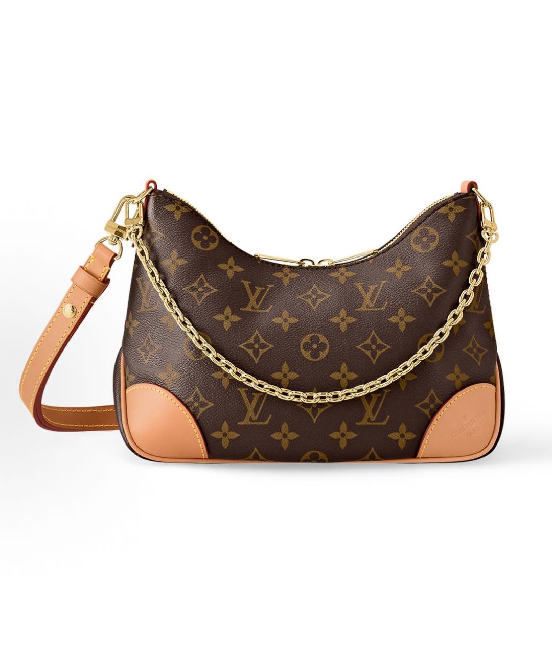 LOUIS VUITTON Коричневая кожаная сумка с короткими ручками, фото 5