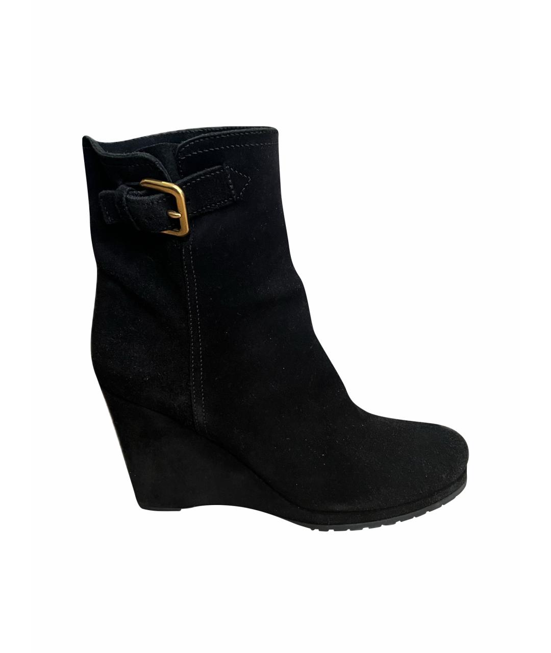 PRADA Черные замшевые ботильоны, фото 1