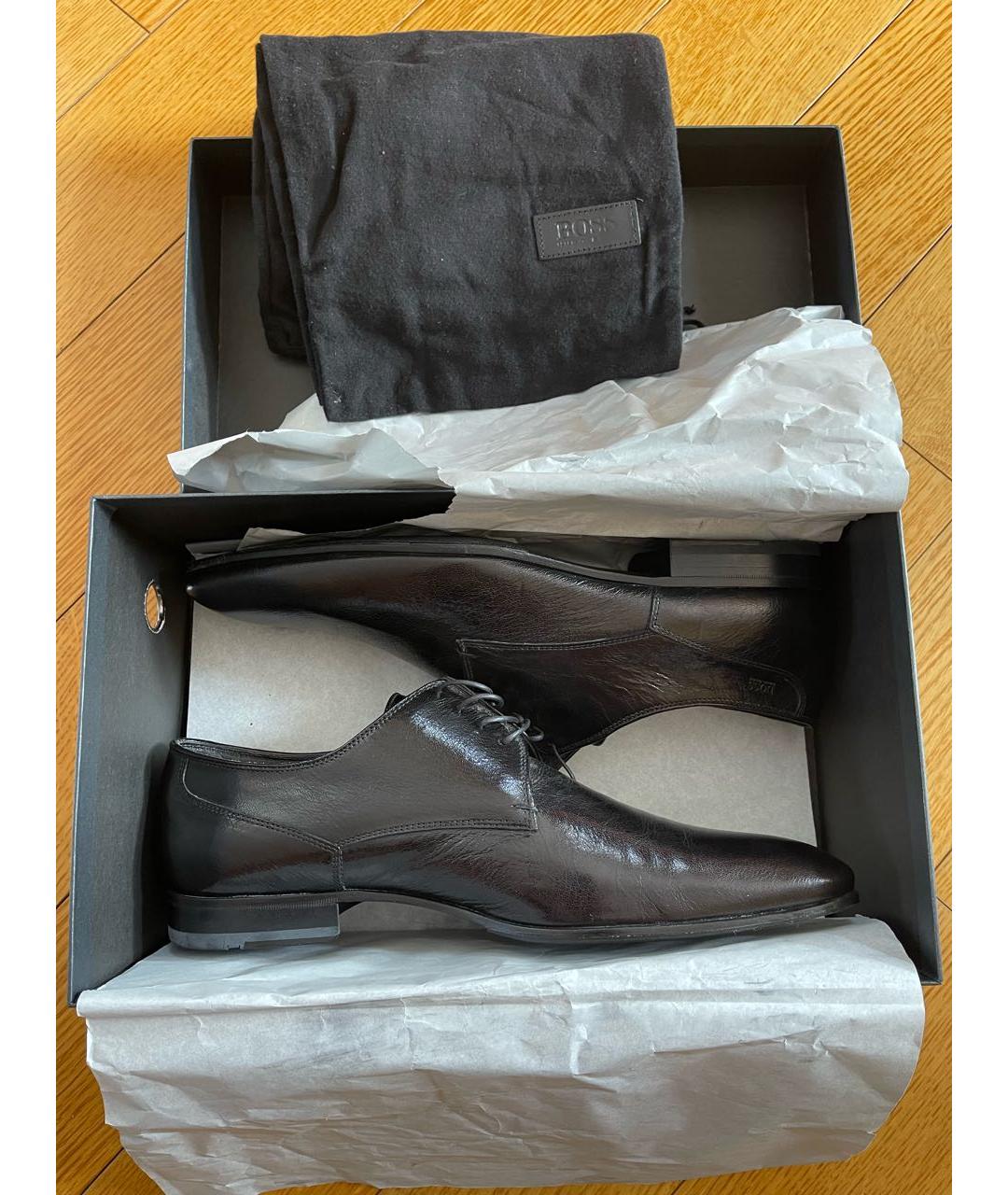 HUGO BOSS Черные кожаные туфли, фото 6