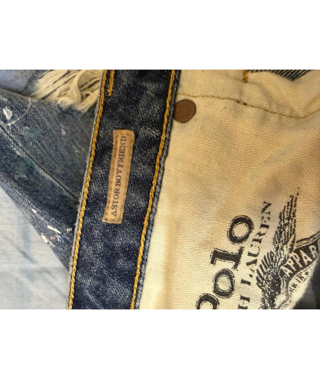 POLO RALPH LAUREN Голубые хлопковые джинсы слим, фото 7