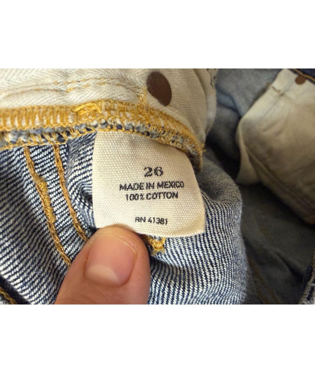 POLO RALPH LAUREN Голубые хлопковые джинсы слим, фото 4