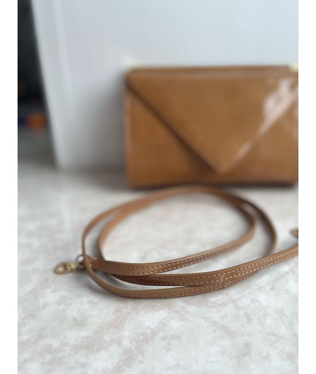 GIUSEPPE ZANOTTI DESIGN Горчичная сумка через плечо из лакированной кожи, фото 3