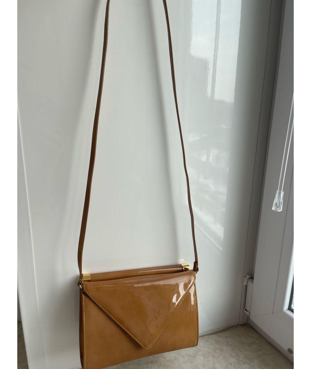 GIUSEPPE ZANOTTI DESIGN Горчичная сумка через плечо из лакированной кожи, фото 7