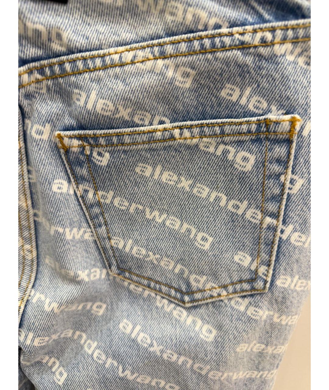 ALEXANDER WANG Голубые хлопковые прямые джинсы, фото 8