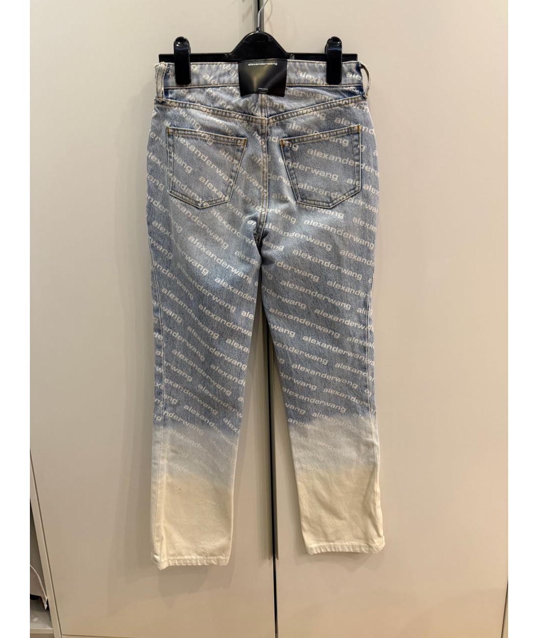 ALEXANDER WANG Голубые хлопковые прямые джинсы, фото 2