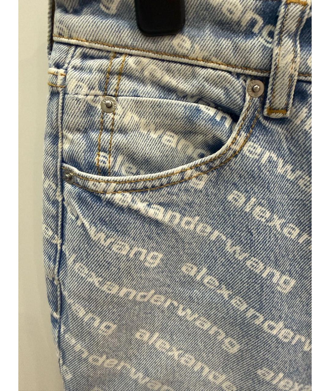 ALEXANDER WANG Голубые хлопковые прямые джинсы, фото 4
