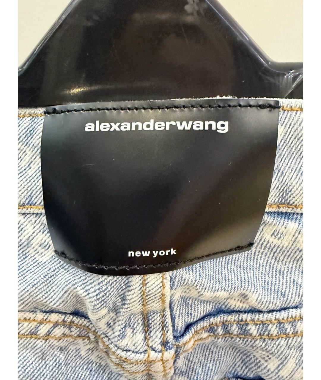 ALEXANDER WANG Голубые хлопковые прямые джинсы, фото 5