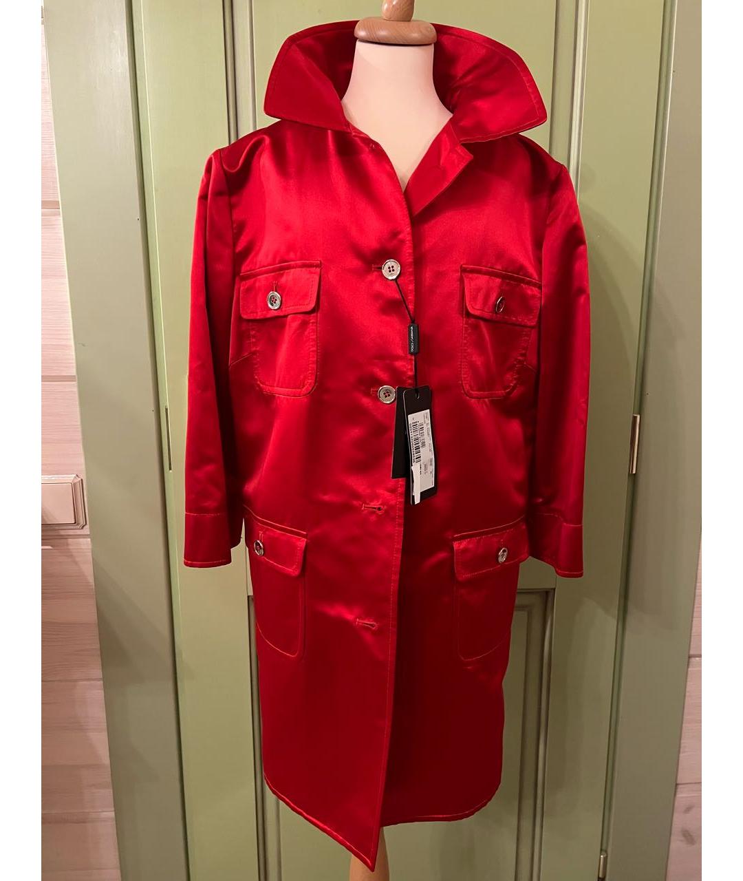 DOLCE&GABBANA Красный шелковый тренч/плащ, фото 9