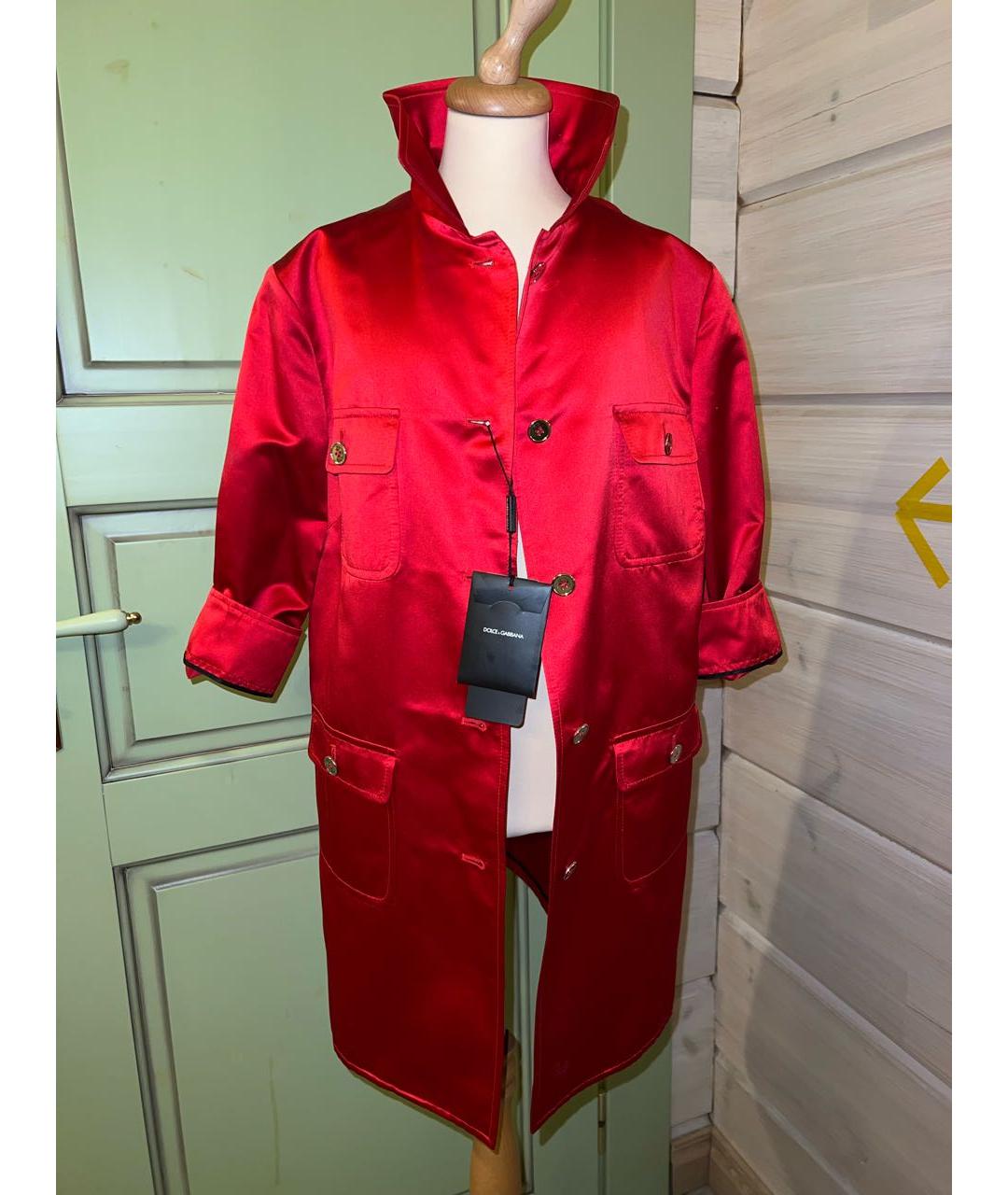 DOLCE&GABBANA Красный шелковый тренч/плащ, фото 8