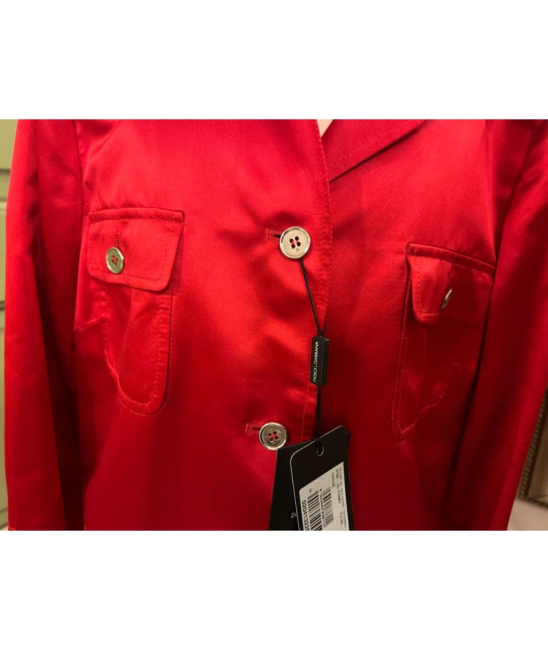 DOLCE&GABBANA Красный шелковый тренч/плащ, фото 4
