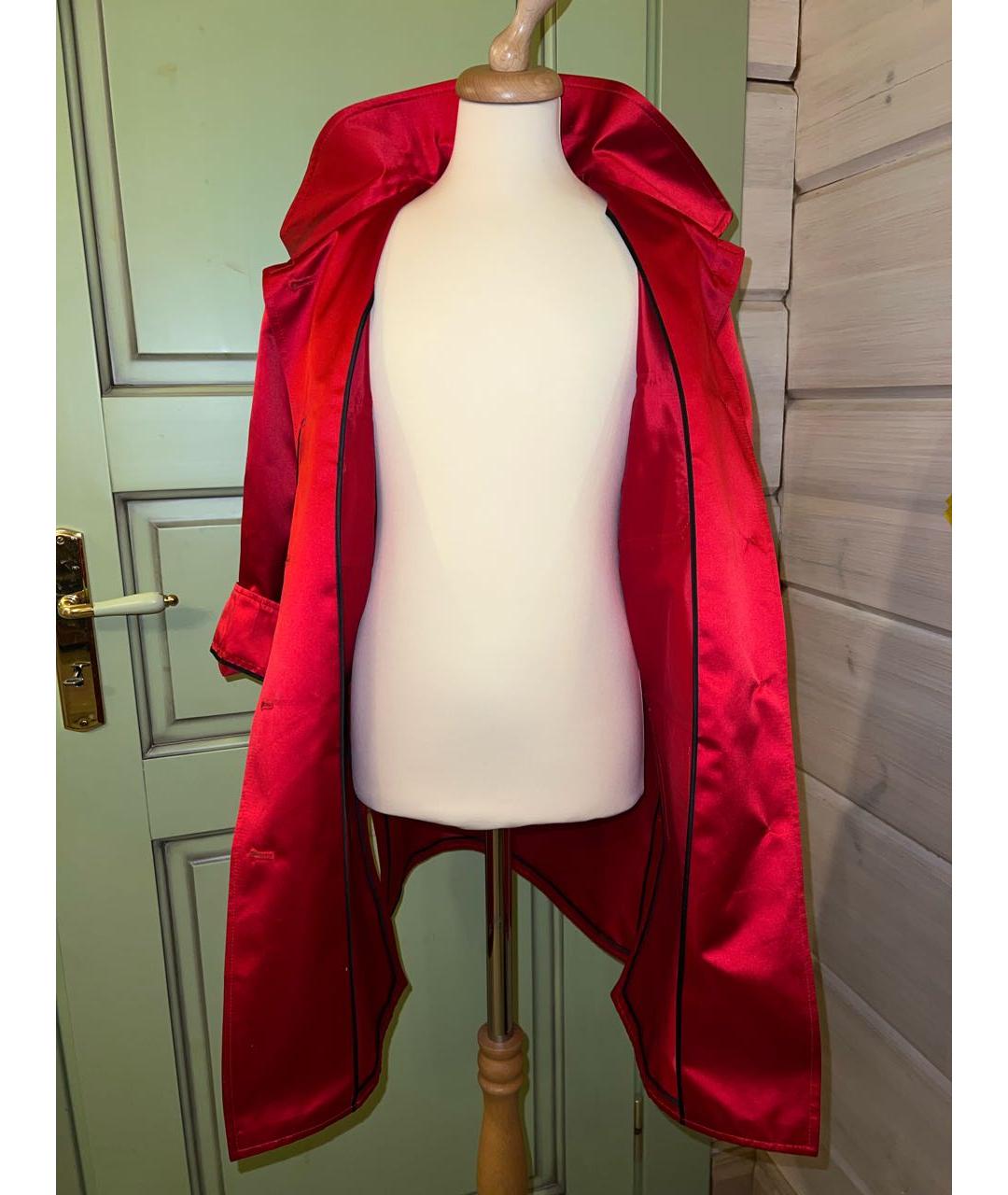 DOLCE&GABBANA Красный шелковый тренч/плащ, фото 7