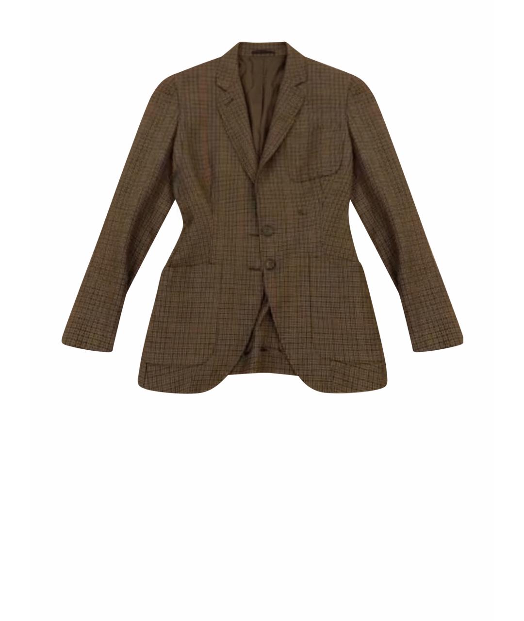 PAUL SMITH Коричневый шерстяной жакет/пиджак, фото 1