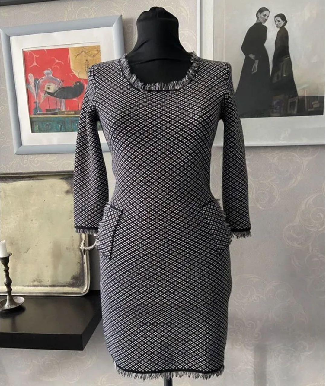 CHANEL Серое шерстяное повседневное платье, фото 7