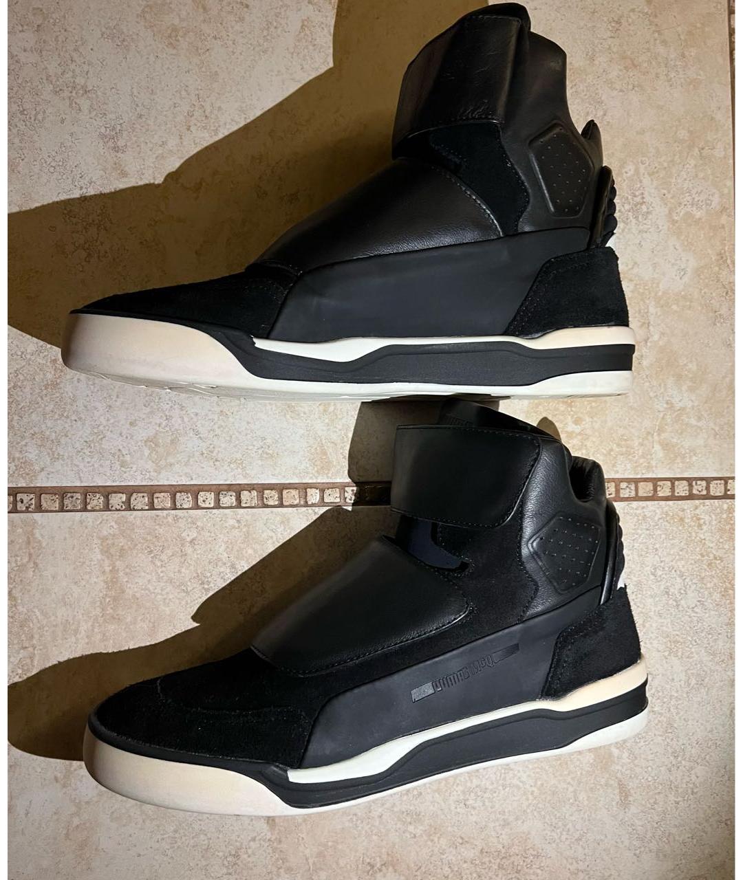 ALEXANDER MCQUEEN Черные кожаные высокие кроссовки / кеды, фото 5