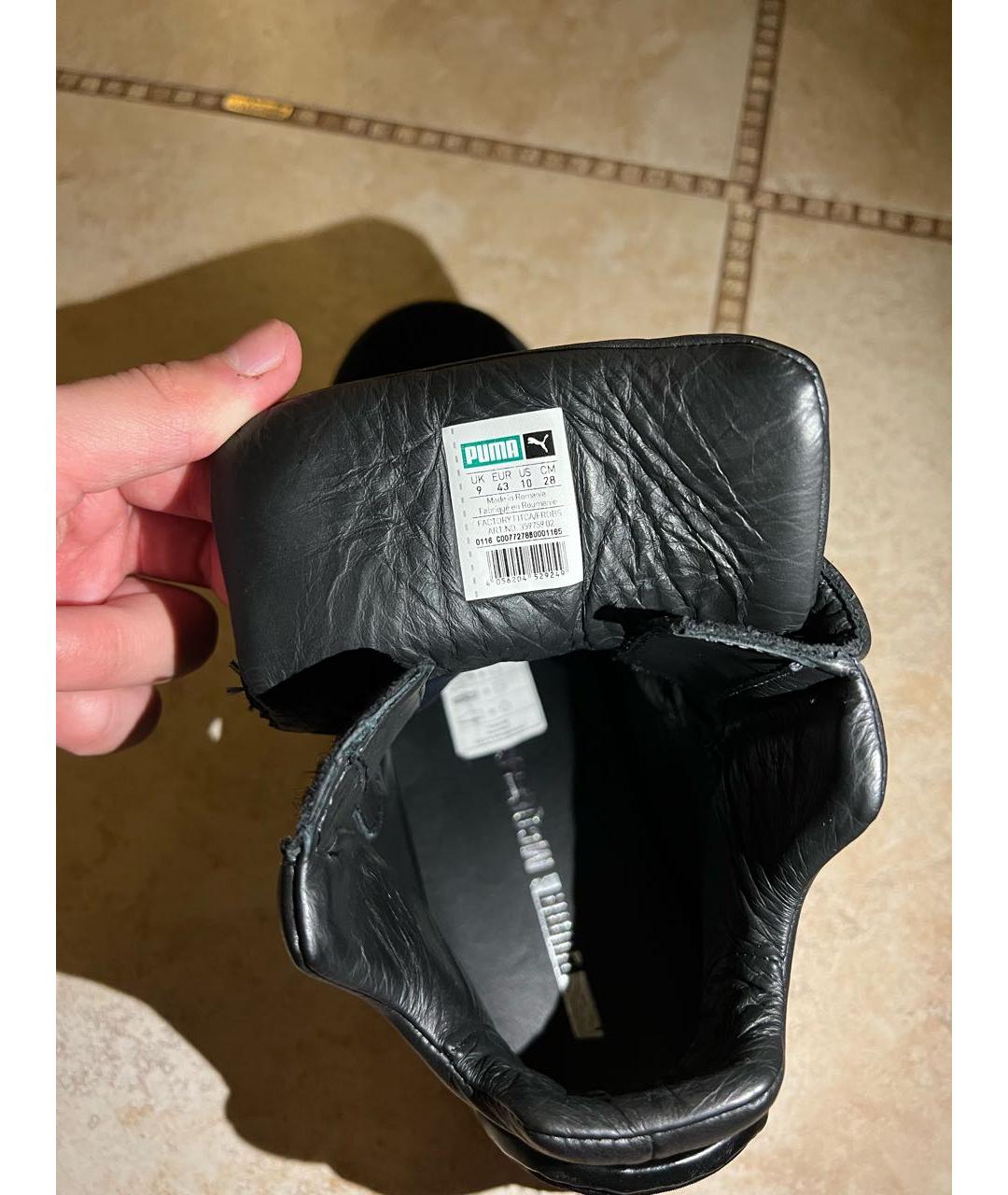 ALEXANDER MCQUEEN Черные кожаные высокие кроссовки / кеды, фото 3