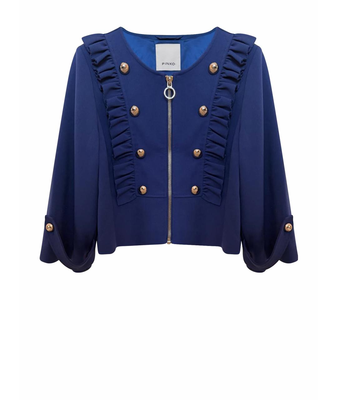 PINKO Синий шерстяной жакет/пиджак, фото 1