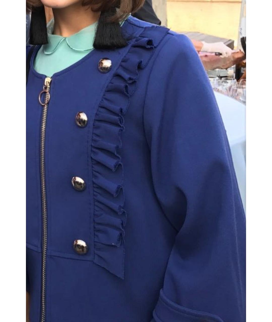 PINKO Синий шерстяной жакет/пиджак, фото 3