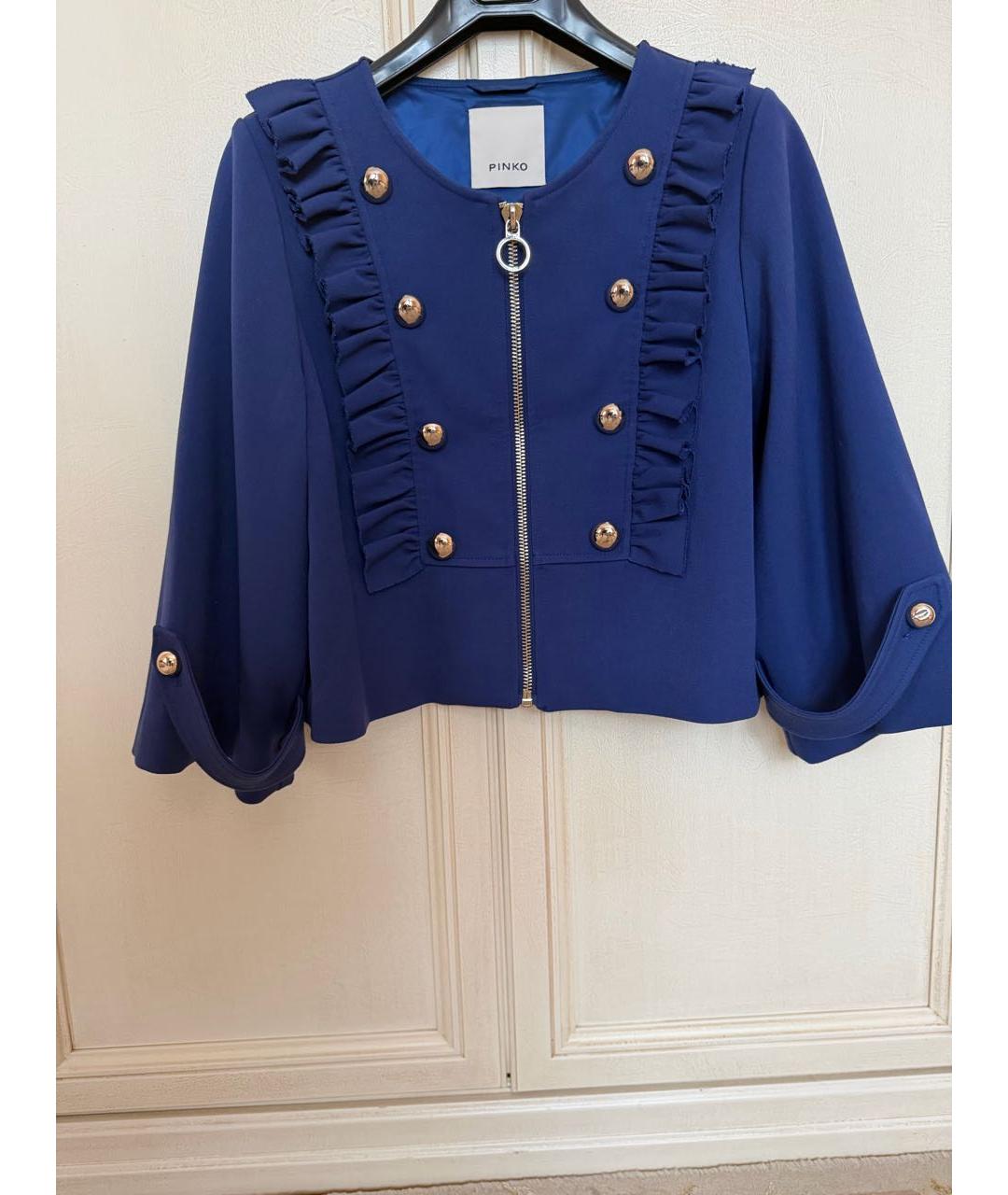 PINKO Синий шерстяной жакет/пиджак, фото 6
