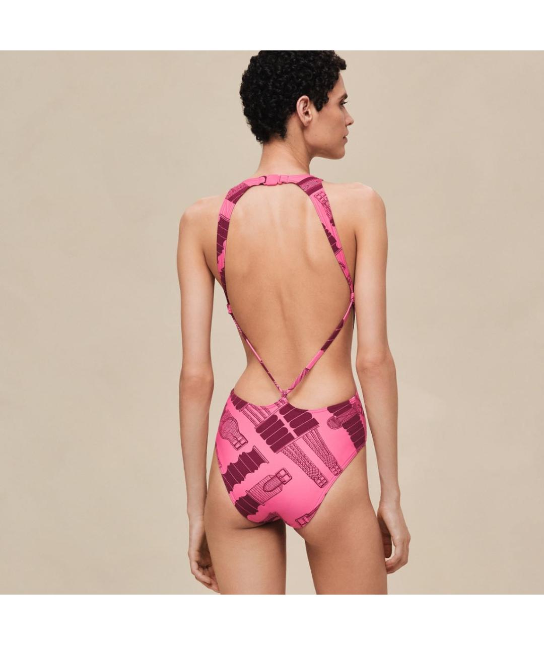 HERMES Розовый полиамидовый купальник, фото 4