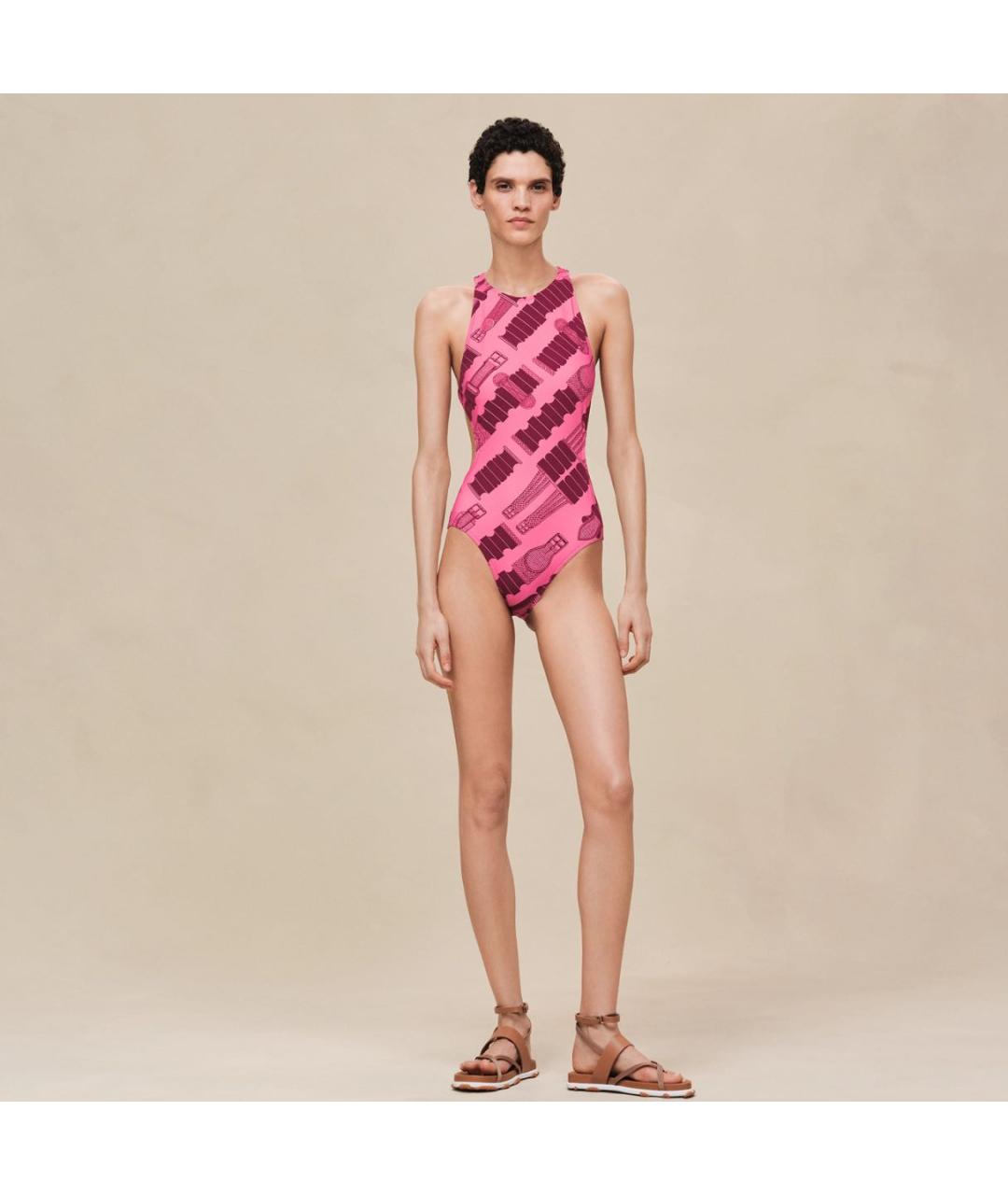 HERMES Розовый полиамидовый купальник, фото 2