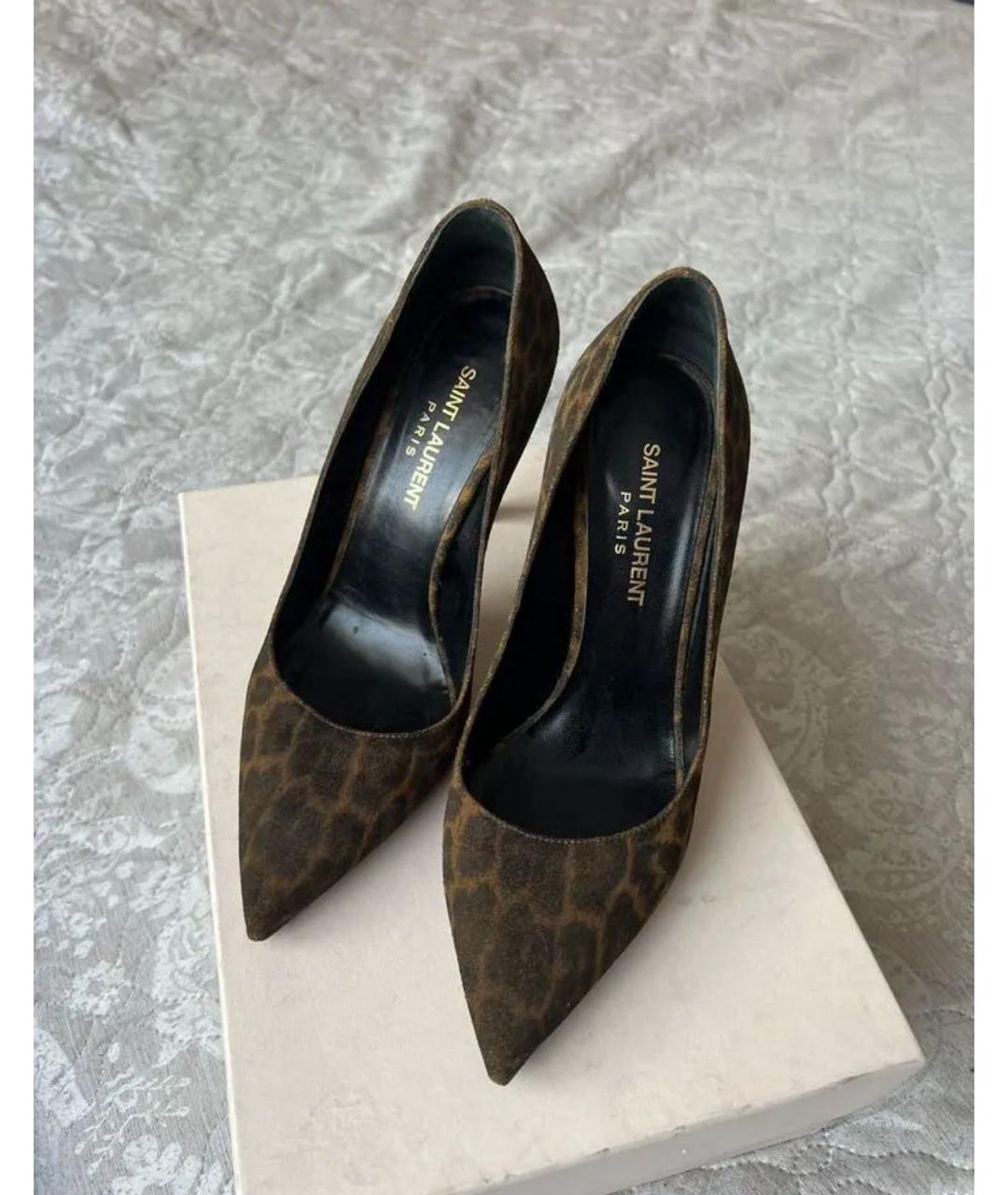 SAINT LAURENT Мульти замшевые туфли, фото 2