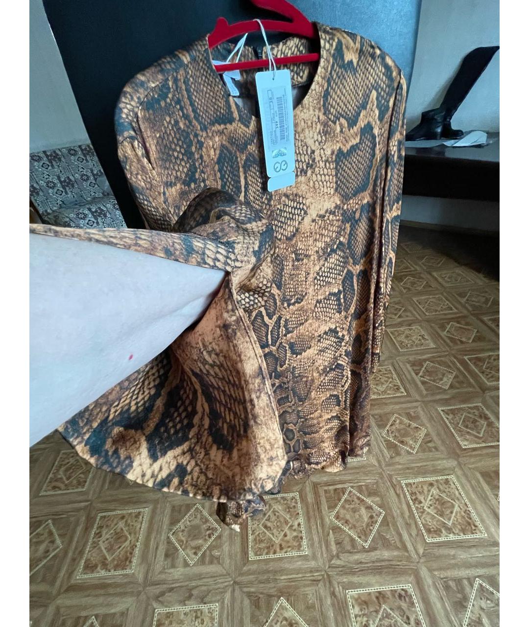 ESCADA Коричневое шелковое повседневное платье, фото 7