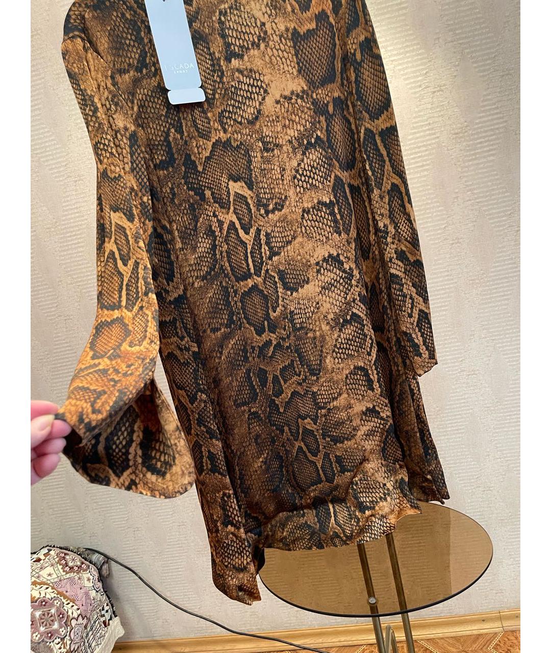 ESCADA Коричневое шелковое повседневное платье, фото 4