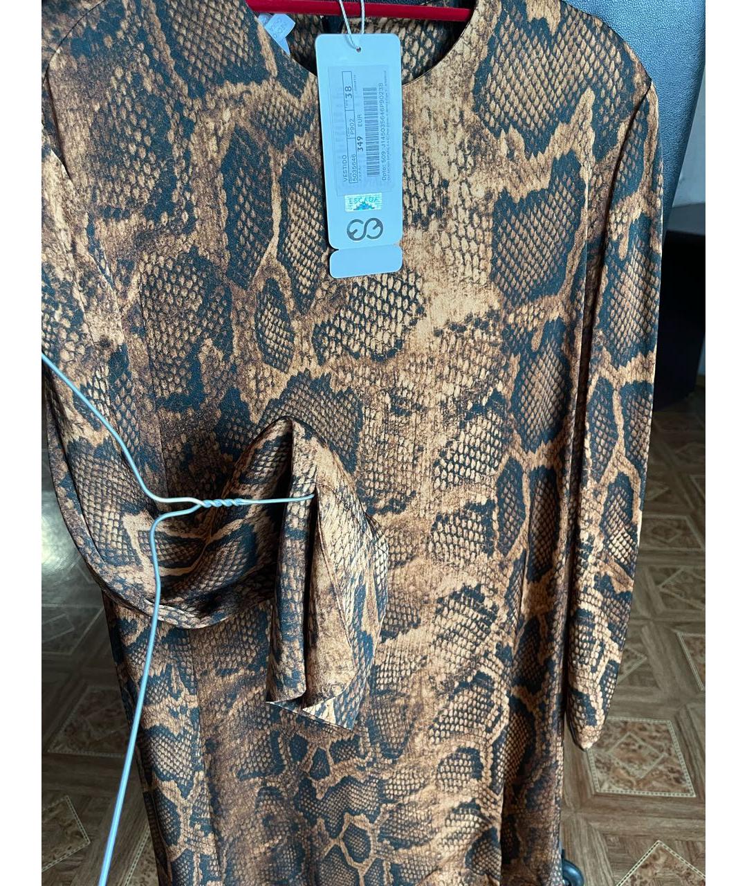 ESCADA Коричневое шелковое повседневное платье, фото 6