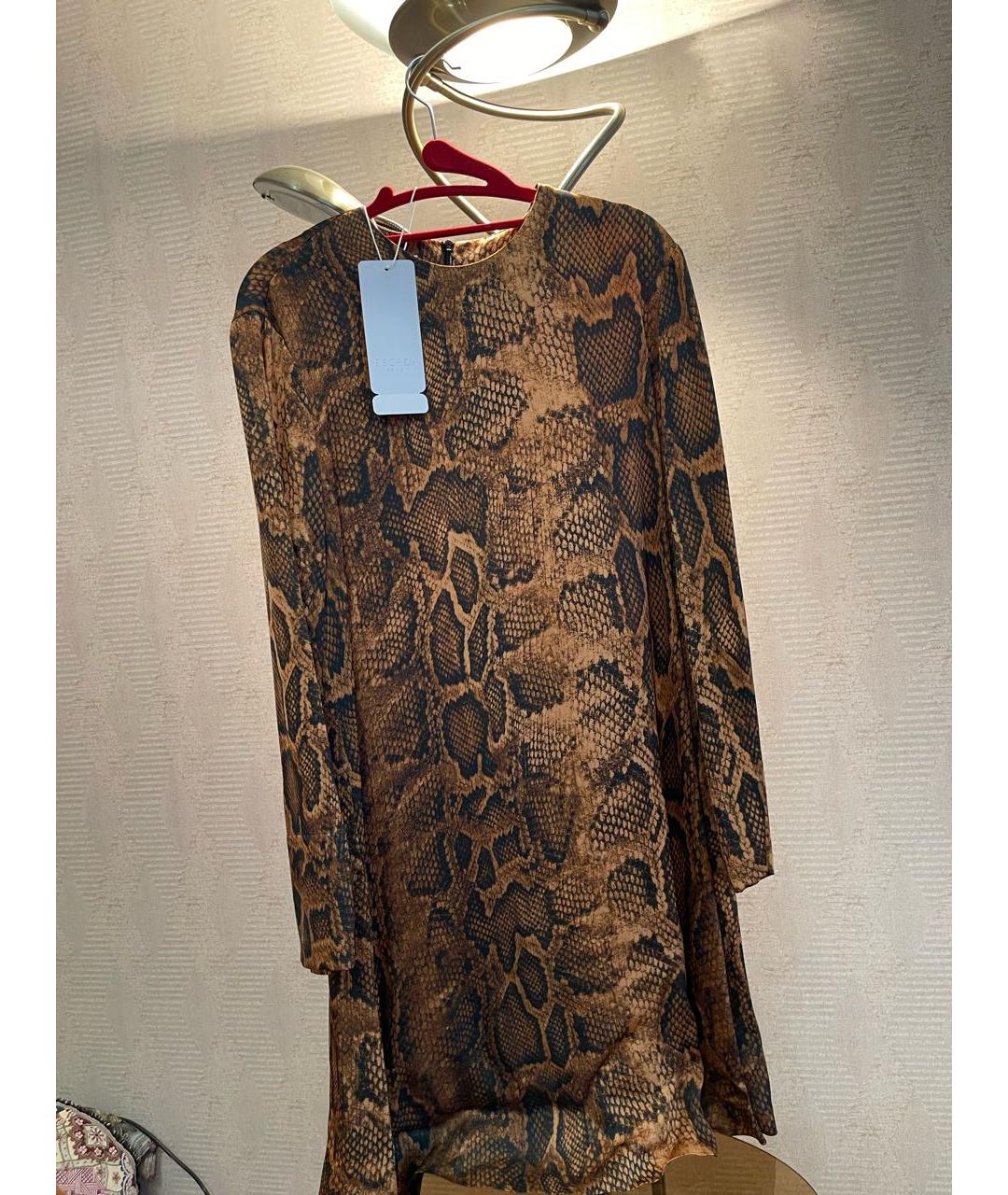 ESCADA Коричневое шелковое повседневное платье, фото 5