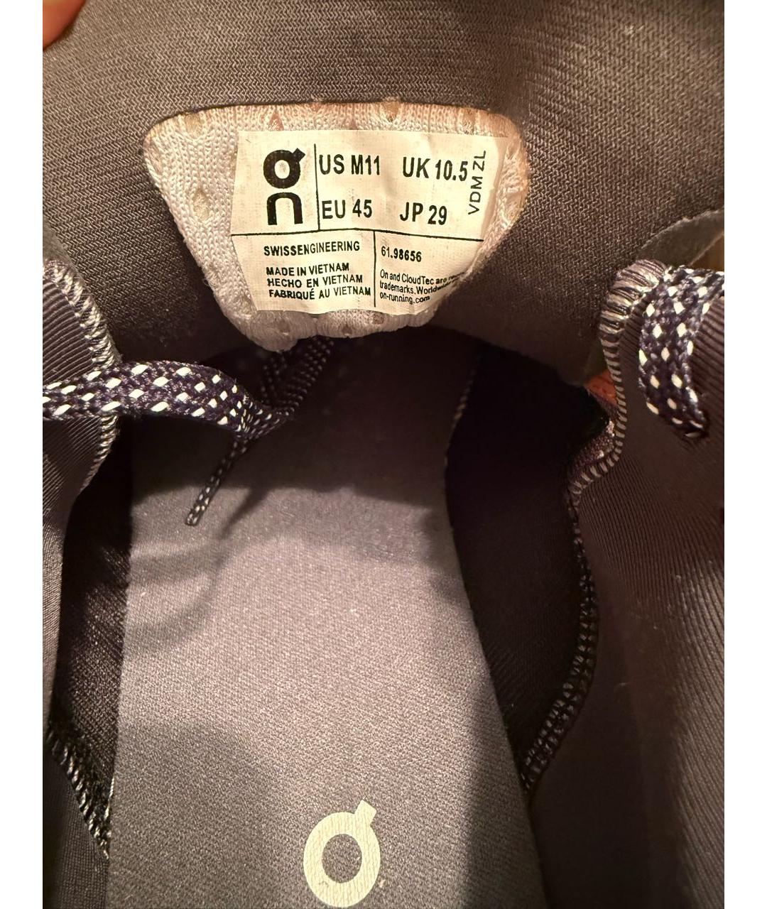 ON Темно-синие текстильные низкие кроссовки / кеды, фото 5